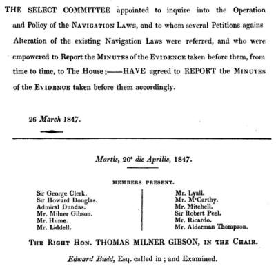 Navigation Laws Select Committee